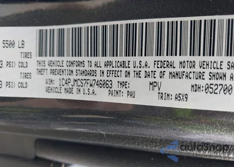 2015 Jeep Cherokee Latitude Altitude z USA, uszkodzony, nr VIN 1C4PJMCS7FW746063